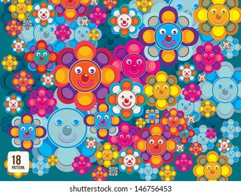 fun flower colorful pattern background wallpaper