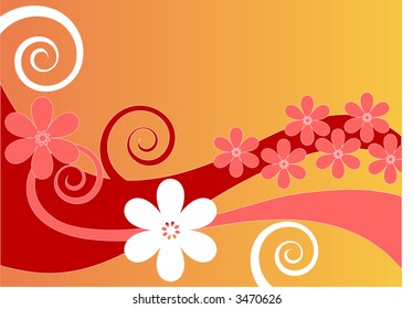 fun flowers with coils vector