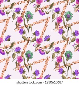 Fun Flowers seamless pattern