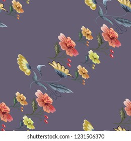 Fun Flowers seamless pattern