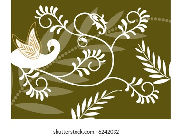 fun foliage with bird