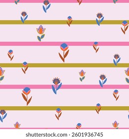 Fun folk repeat floral pattern