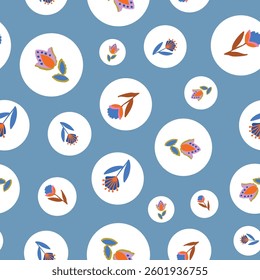 Fun folk repeat floral pattern