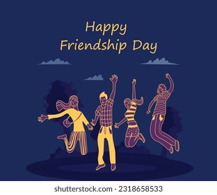 fun, forever, illustration, happy, friendship, vector, beautiful, bond, abstract, social, wallpaper, young, background, celebration, creative, band, friend, 