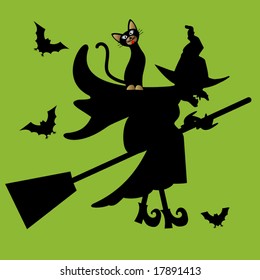 so fun - a free ride - cat on witch