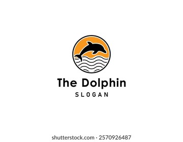 fun friendly dolphin with heart logo vector illustration for health care medical hospitality business brand