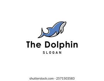 fun friendly dolphin with heart logo vector illustration for health care medical hospitality business brand