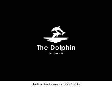 fun friendly dolphin with heart logo vector for health care medical hospitality business brand