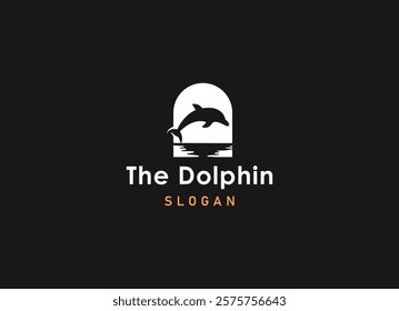 fun friendly dolphin with heart logo vector for health care medical hospitality business brand