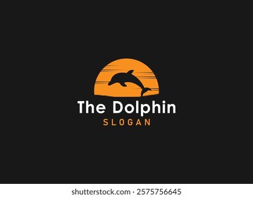 fun friendly dolphin with heart logo vector for health care medical hospitality business brand