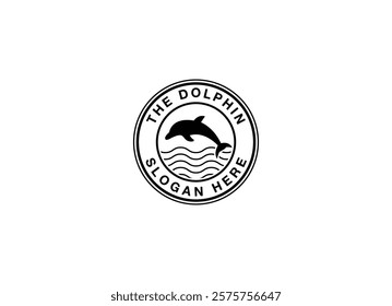 fun friendly dolphin with heart logo vector for health care medical hospitality business brand