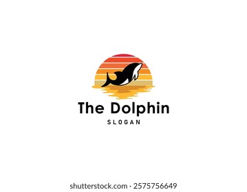 fun friendly dolphin with heart logo vector for health care medical hospitality business brand