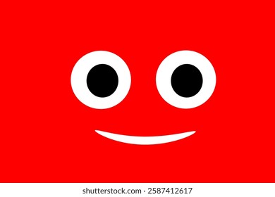 Fun and Friendly Face on a Vibrant Red Background