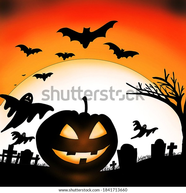 Fun Frightening Halloween Night Stock Vector (Royalty Free) 1841713660 ...