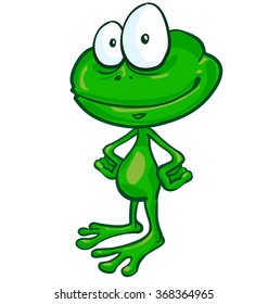 fun frog cartoon on white background