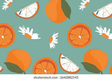 Fun and funky retro-inspired citrus and floral graphics with bold outlines and a playful color palette.
