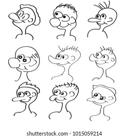fun and funny man head silhouette face