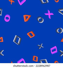 Fun Game, Funny Shapes, Geometric Abstract Circle, Square, Triangle With Soft color set background, Hypnotic 3d, Falling Shapes Designed for kids and teens wear, suitable for print and decoration 