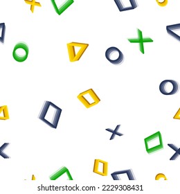 Fun Game, Funny Shapes, Geometric Abstract Circle, Square, Triangle With Soft color set background, Hypnotic 3d, Falling Shapes Designed for kids and teens wear, suitable for print and decoration 