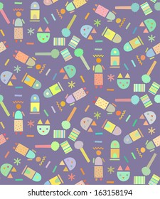 Fun geometric cutout seamless pattern in vector
