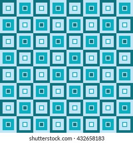 Fun geometric pattern with dark and light blue squares

