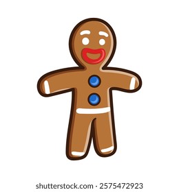 fun gingerbread cookies cartoon colored character isolated drawing line art style sketch classic vintage design illustration