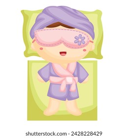 Fun Girl Kids Activity Spa Day Treatment for Beauty Cartoon Illustration Vector Clipart Sticker Background