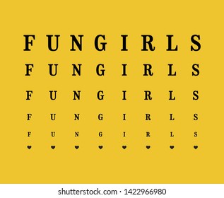 fun girl vector yellow slogan
