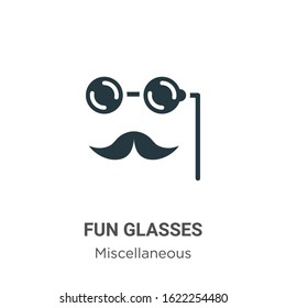 Fun glasses glyph icon vector on white background. Flat vector fun glasses icon symbol sign from modern miscellaneous collection for mobile concept and web apps design.