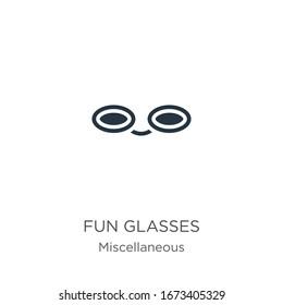 Fun glasses icon vector. Trendy flat fun glasses icon from miscellaneous collection isolated on white background. Vector illustration can be used for web and mobile graphic design, logo, eps10