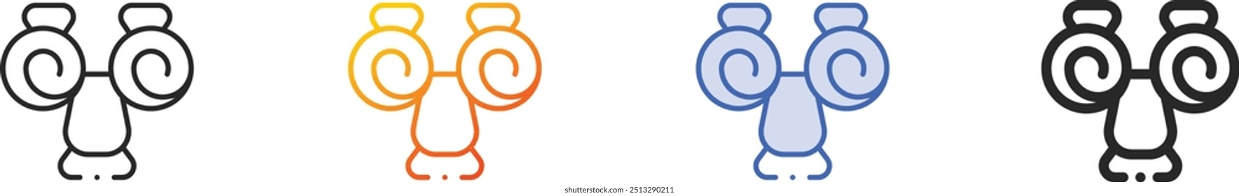 fun glasses icon.Thin Linear, Gradient, Blue Stroke and bold Style Design Isolated On White Background