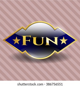 Fun gold emblem or badge