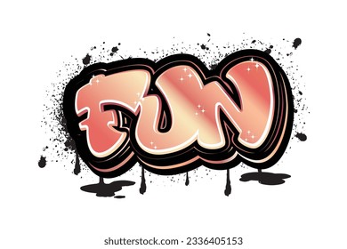 fun graffiti lettering typography art illustration