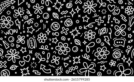 A fun graphic background in black and white.
