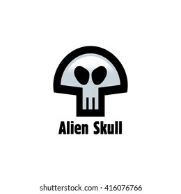 Fun graphic icon of an alien skull in vector format