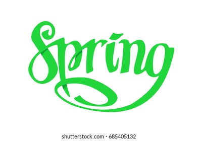 Fun green spring lettering 