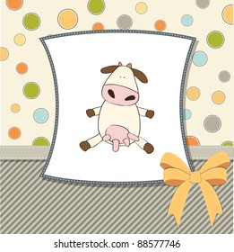 fun greeting card with cow