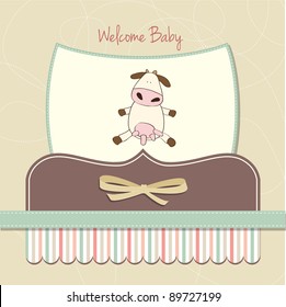 fun greeting card with cow