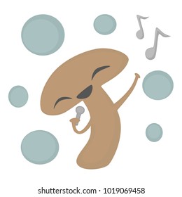 Fun guy / fungi.  It's a nature pun.  Transparent background in vector file.