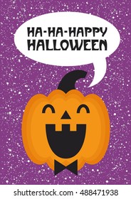 Fun Halloween card design. Vector illustration.