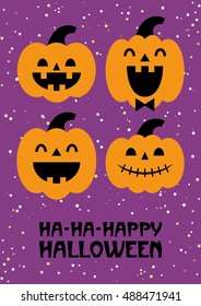 Fun Halloween card design. Vector illustration.