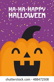 Fun Halloween card design. Vector illustration.