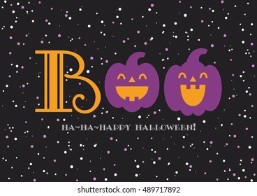 Fun Halloween card design. Vector illustration.