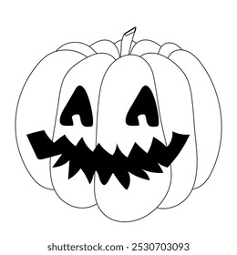 Divertida página para colorear de Halloween con un Jack-O-Lantern con una cara espeluznante. Perfecto para actividades infantiles, manualidades y decoraciones festivas.