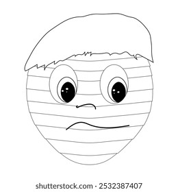 Fun Halloween coloring page featuring a cute mummys head. Perfect for kids spooky activities and holiday decorations.