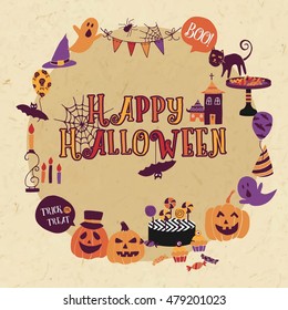 Fun Halloween Design Circle Layout 