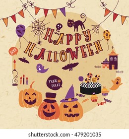 Fun Halloween Design Circle Layout 