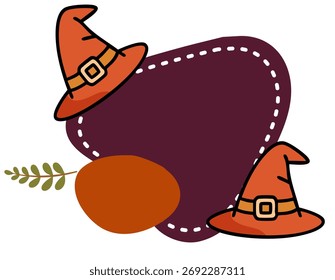 Fun Halloween layout with witch hat pumpkin and purple shape