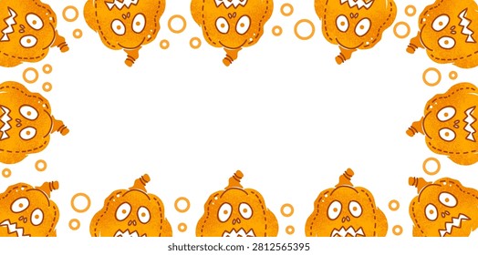 Fun halloween pumpkin border frame for seasonal greeting cards