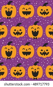 Fun Halloween seamless pattern design. Vector illustration.